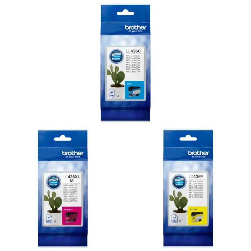 Anofer Inj Brother LC436 Ink Cartridge CMY-Pack - Genuine